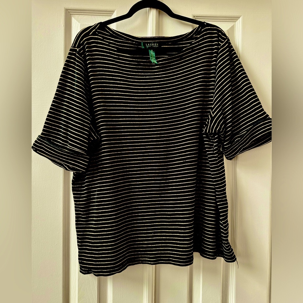 Ralph Lauren black and gold top
